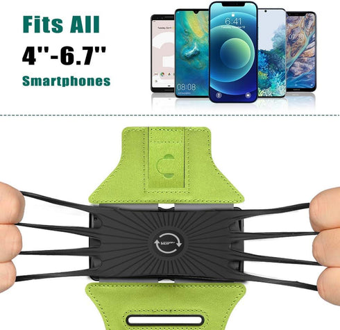 VUP Running Armband 360°Rotatable for iPhone 13/Pro Max/Pro/Mini/12/11/SE/Xs/XR/X/8/7/Plus, Fits All 4-6.7 Inch Smartphones, with Key Holder Phone...